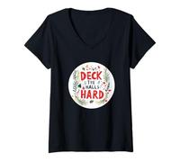 Mujer Sello rígido Deck The Halls Camiseta Cuello V