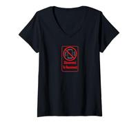 Mujer Señal de desconexión para Volver a conectar con teléfonos celulares Camiseta Cuello V