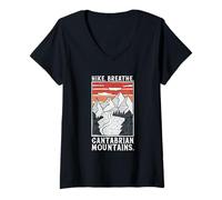 Mujer Senderismo - Cordillera Cantábrica Camiseta Cuello V