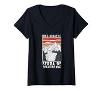 Mujer Senderismo - Sierra de Tramuntana Camiseta Cuello V