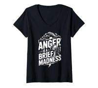 Mujer Seneca Stoic Philosoper Cita Motivacional Estoicismo Gráfico Camiseta Cuello V
