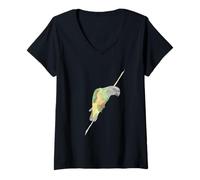 Mujer Senegal Parrot Acuarela Ilustración Camiseta Cuello V