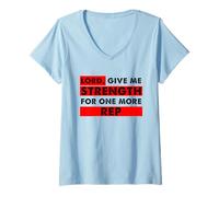 Mujer Señor Dame Fuerza para un Amante del Gimnasio Cristiano más representante Camiseta Cuello V