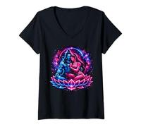 Mujer Señor Shiva Durga Dios hindú Mahadeva Diosa Diosa Parvati Camiseta Cuello V
