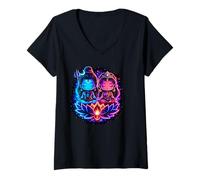 Mujer Señor Shiva Durga Dios hindú Mahadeva Diosa Parvati Camiseta Cuello V