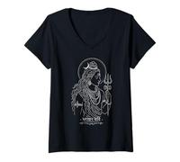 Mujer Señor Shiva Hinduismo Dios Minimalista Mitología Hindú Camiseta Cuello V