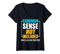 Mujer Sentido común no Incluido. Se requieren algún Sarcasmo. Camiseta Cuello V