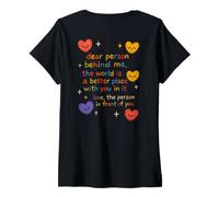 Mujer Sentirse Bien Inspirador Querida Persona Detrás De Mí Humanidad Amor Camiseta Cuello V