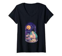 Mujer Sentirse bruja bajo la luna y las estrellas Vibes Camiseta Cuello V