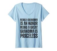 Mujer Ser abuela es un honor ser una bisabuela no tiene precio Camiseta Cuello V