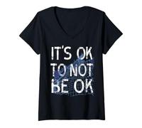 Mujer ser como tú Eres Ok Dicho Autismo depresión Nerd Camiseta Cuello V