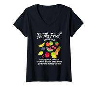 Mujer Ser el Fruto Cristiano Versículo Espíritu Gálatas Inspirador Camiseta Cuello V