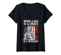 Mujer Ser papá es una elección Ser un Padre del ejército es un privilegio Camiseta Cuello V