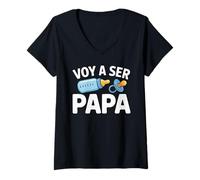 Mujer Ser Papa Voy a Ser Papa Papá estará en español nuevo padre Camiseta Cuello V