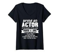 Mujer Ser un Actor Cita Divertida Humor Dicho Camiseta Cuello V