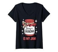 Mujer Ser una Abuela es mi Jam Funny Grandparent Family Camiseta Cuello V