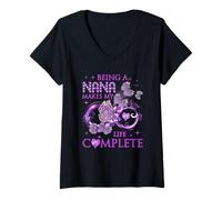 Mujer Ser una Abuela Hace Que mi Vida Sea Completa Abuela Camiseta Cuello V