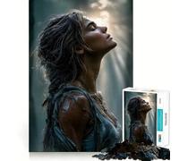 Mujer Serena bañada en luz Rompecabezas de 1000 Piezas para Adolescentes Juguete Mental Momento de Paz Corte Premium Regalo artístico (38x52cm)