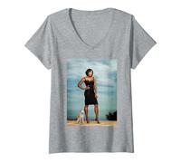 Mujer Serena Williams Estrella del Tenis de Wimbledon Michael Grecco Camiseta Cuello V