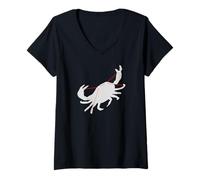 Mujer Serie de constelaciones del zodiaco: Cáncer el cangrejo (o langosta) Camiseta Cuello V