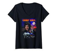 Mujer Serie de televisión clásica de los 80 de Knight Rider: Arte Retro Camiseta Cuello V