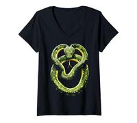 Mujer Serpiente Animal Arte Gráfico Ser Camiseta Cuello V