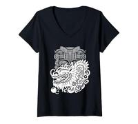 Mujer Serpiente Emplumada Dragón Antiguo Fantasía Criatura Arte Camiseta Cuello V