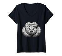 Mujer Serpiente mística Serpiente Energía Vida Silvestre Arte Gráfico Camiseta Cuello V