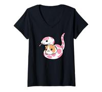 Mujer serpiente y conejillo de indias 2025 Año lunar de la serpiente 2025 Camiseta Cuello V