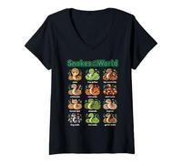 Mujer Serpientes del Mundo Lindo Kawaii Serpiente Camiseta Cuello V