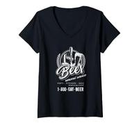 Mujer Servicio de extracción de Cerveza Sin Trabajo Demasiado Grande o pequeño Día del Padre Camiseta Cuello V
