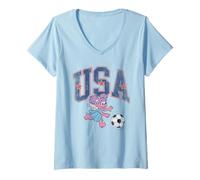 Mujer Sesame Street Abby Cadabby USA Soccer Camiseta Cuello V