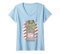 Mujer Sesame Street Bah Humbug Christmas Oscar Comic Camiseta Cuello V
