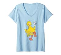 Mujer Sesame Street Big Bird Soccer Camiseta Cuello V