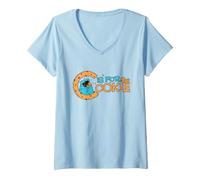 Mujer Sesame Street Cookie C Is For Cookie Monster Camiseta Cuello V