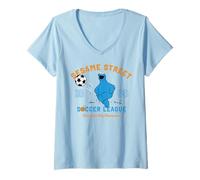 Mujer Sesame Street Cookie Monster Football Team New Classic York Camiseta Cuello V