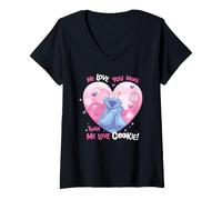Mujer Sesame Street Cookie Monster Me Love You More Than Cookie Camiseta Cuello V