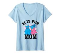 Mujer Sesame Street Cookie Monster Mother's Day M Is For Mom Camiseta Cuello V