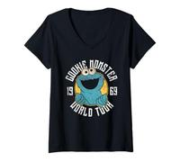 Mujer Sesame Street Cookie Monster World Tour Camiseta Cuello V