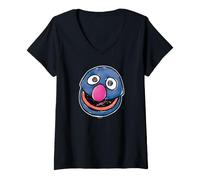 Mujer Sesame Street Doodle Face Grover Camiseta Cuello V