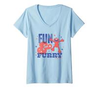 Mujer Sesame Street Elmo Fun and Furry Camiseta Cuello V