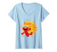 Mujer Sesame Street Elmo Tickle Time Camiseta Cuello V