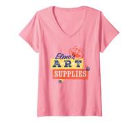 Mujer Sesame Street Elmo's Art Supplies Camiseta Cuello V