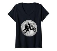 Mujer Sesame Street Ernie & Bert Moon Bikers Barrio Sésamo Camiseta Cuello V