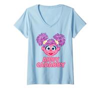 Mujer Sesame Street Head Abby Camiseta Cuello V
