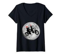 Mujer Sesame Street Moon Bikers Navidad Barrio Sésamo Camiseta Cuello V