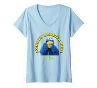 Mujer Sesame Street Mother's Day Mommy Cookie Monster Hugs Camiseta Cuello V
