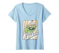 Mujer Sesame Street Oscar Say Less Shout Camiseta Cuello V