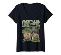 Mujer Sesame Street Oscar The Grouch Bootleg Style Camiseta Cuello V