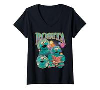 Mujer Sesame Street Rosita Bootleg Style Camiseta Cuello V